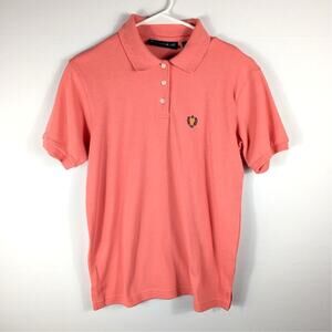 Mountain Lake Small Polo Shirt Women Coral Short Sleeve Cotton Blend Casual S